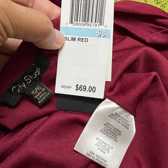 City Studio Junior's Rhinestone-Trim Bodycon Dress Sz 5/6 in Red Burgundy - Picture 10 of 12